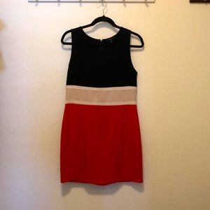Black, beige, and orange dress. Size L.
